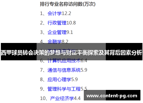 西甲球员转会决策的梦想与财富平衡探索及其背后因素分析