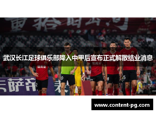 武汉长江足球俱乐部降入中甲后宣布正式解散结业消息